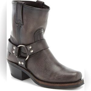 FRYE Harness 8R Charcoal Biker Moto Motorcycle Short Ankle Boots. Size 9.
